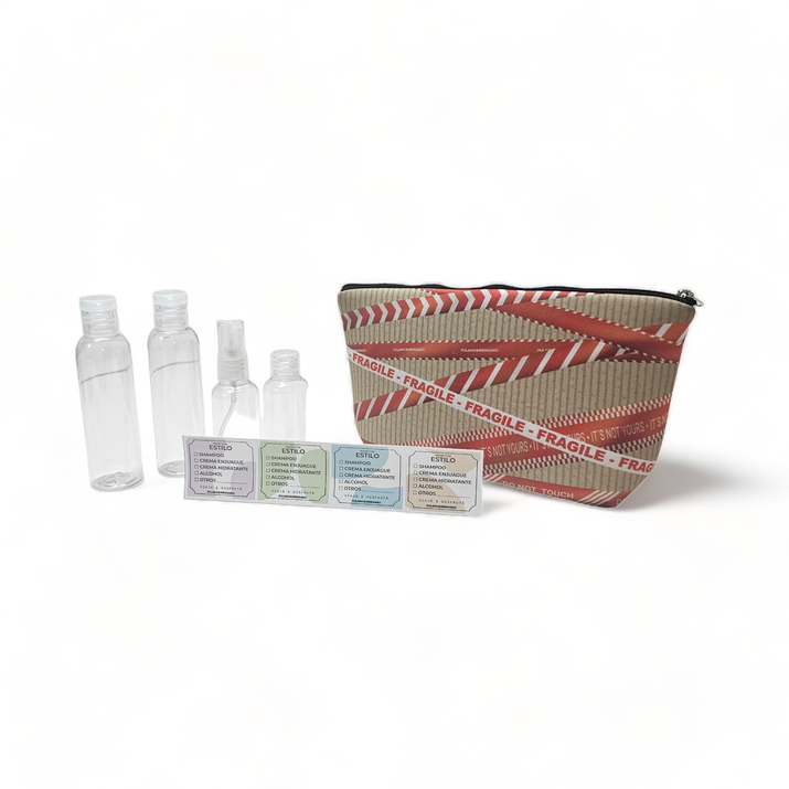 5% OFF - NECESER SIMIL NEOPREN + STICKERS + ATOMIZADOR + FRASCO CH + 2 FRASCOS GRANDES - FRAGIL
